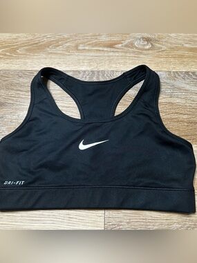 Nike Black Sports Bra with White Swoosh Racerback